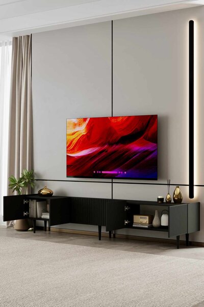 Capella TV-állvány, fekete, 240 cm