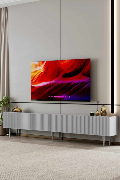 Capella TV-állvány, világosszürke, 240 cm