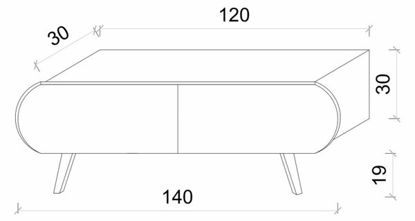 Regulus TV-állvány, fehér, 140 cm