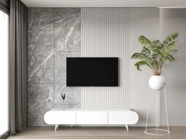 Regulus TV-állvány, fehér, 180 cm