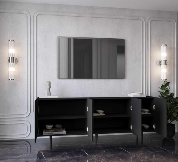 Capella komód, fekete, 180 cm