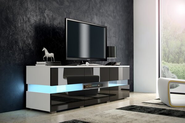 TV asztal Inter fehér + fényes fekete. 780138