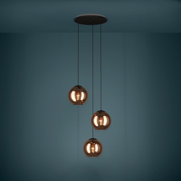 Függőlámpa Stars of Light, Cordoba, dimmable, Réz, Nappali, Üveg, Modern