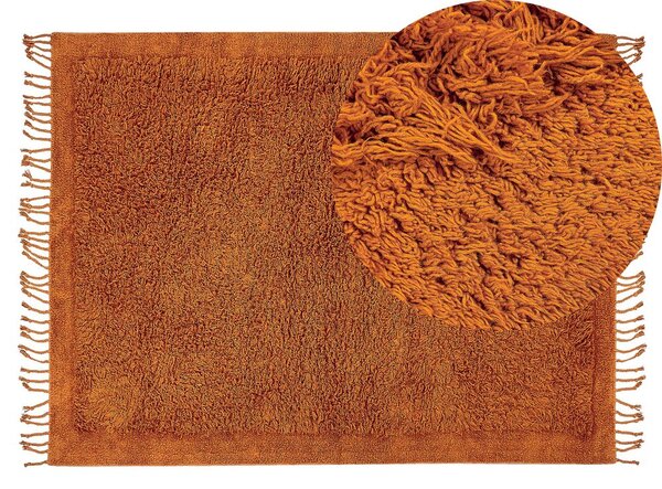 Narancssárga hosszú szálú szőnyeg 140 x 200 cm BITLIS