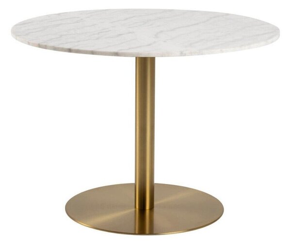 Asztal Oakland 545, Aranysárga, Fehér márvány, 75cm, Márvány, Fém