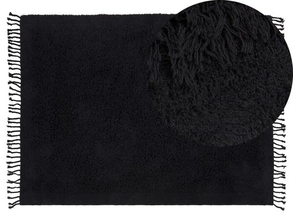 Fekete hosszú szálú szőnyeg 140 x 200 cm BITLIS