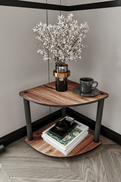 Bookcase 2-Tiers Corner - Walnut