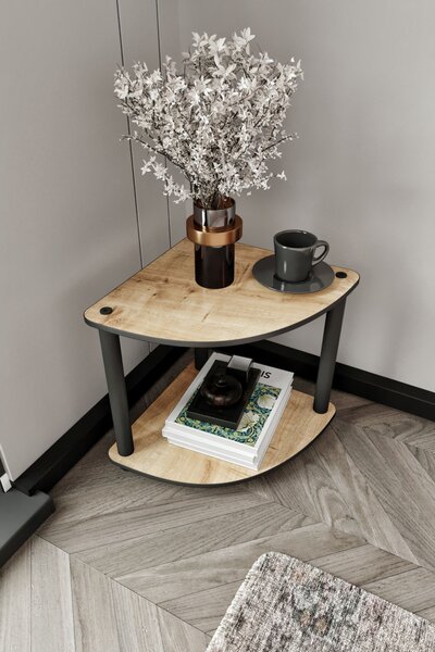 Bookcase 2-Tiers Corner - Oak