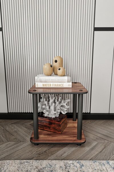 Bookcase 2 Tiers Square - Walnut