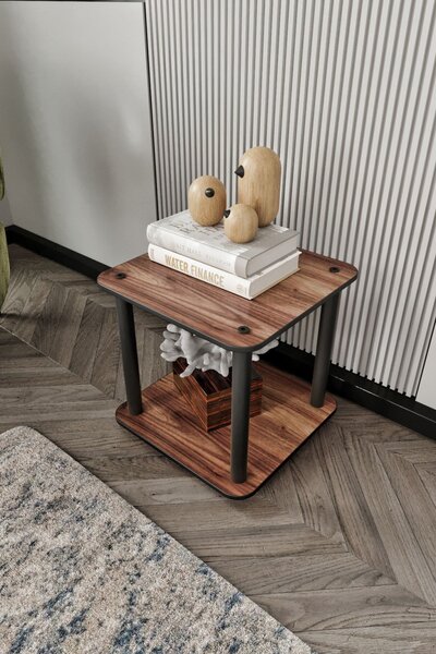 Bookcase 2 Tiers Square - Walnut