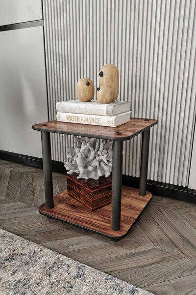 Bookcase 2 Tiers Square - Walnut