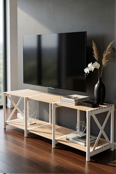 TV-állvány, fehér, 110 cm – TR282PTR1606
