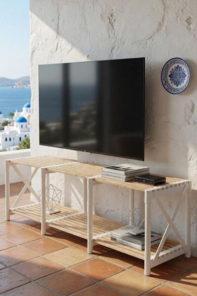 TV-állvány, fehér, 110 cm – TR282PTR1606
