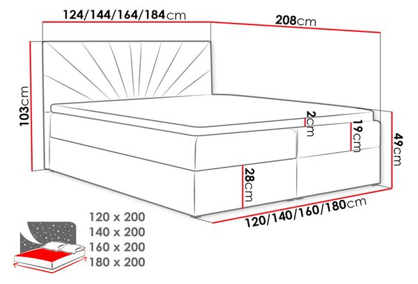 Franciaágy 160cm Bereo 4 (szürke)