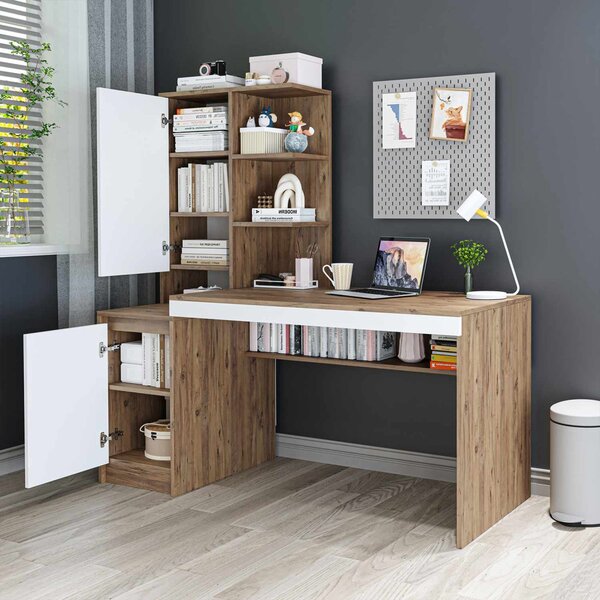 Nora íróasztal, fehér-atlanti fenyő, 160 cm – TR283VLN1138