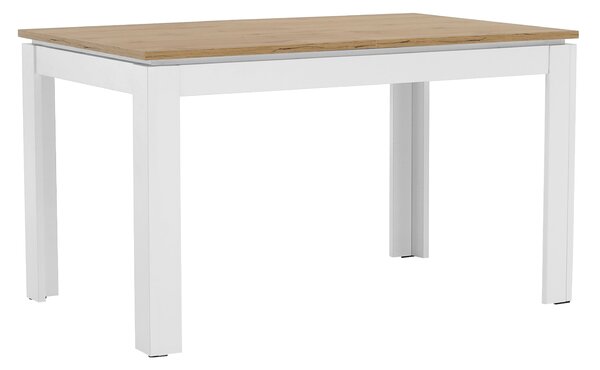 KONDELA Kihúzható asztal, fehér/wotan tölgy 135-184x86 cm, VILGO