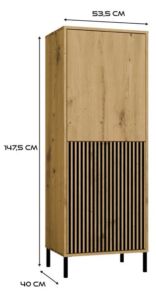 Szekrény Kamarussa Slim 2 (artisan tölgy). Akció -24%
