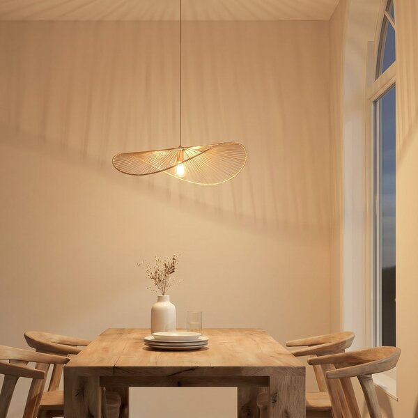 Függőlámpa Lindby, Valdorin, dimmable, Bézs, Nappali, Papír / Karton, Modern