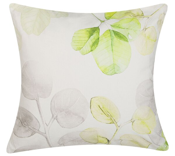 2 db díszpárna PEPEROMIA Pamut 45 x 45 cm Fehér Növénymintás