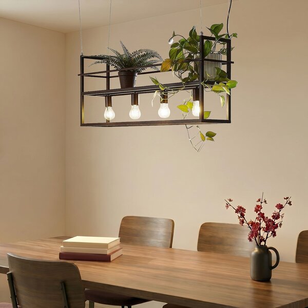 Függőlámpa Lindby, Grisela, dimmable, Fekete, Nappali, Fém, Modern