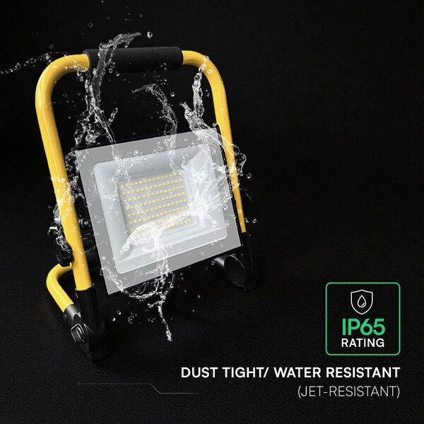 V-TAC CREE SMD 50W hordozható LED reflekor állvánnyal, természetes fehér, 3 méter kábel - SKU 242186