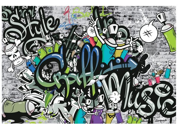 Tapéta stílusos graffiti fal