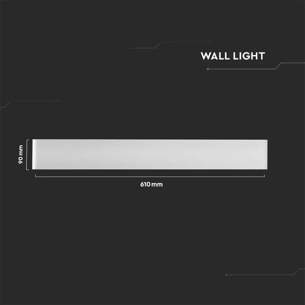 V-TAC 20W beltéri fali LED lámpa meleg fehér - SKU 8535
