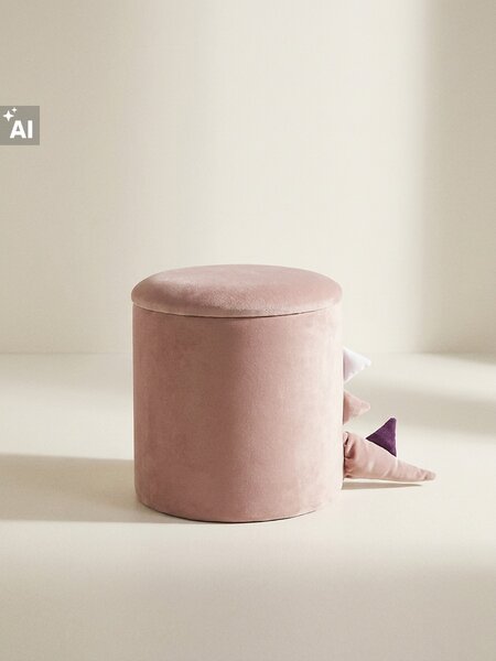 Sinsay - Tárolós puff dinoszaurusz motívummal - pasztellpink