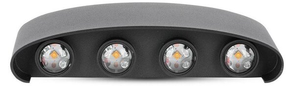 V-TAC 8W kültéri fekete fali LED lámpa meleg fehér - SKU 8619