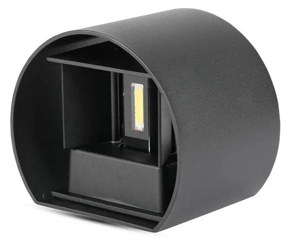 V-TAC 6W kültéri, fekete, kerek, fali LED lámpa természetes fehér - SKU 7090