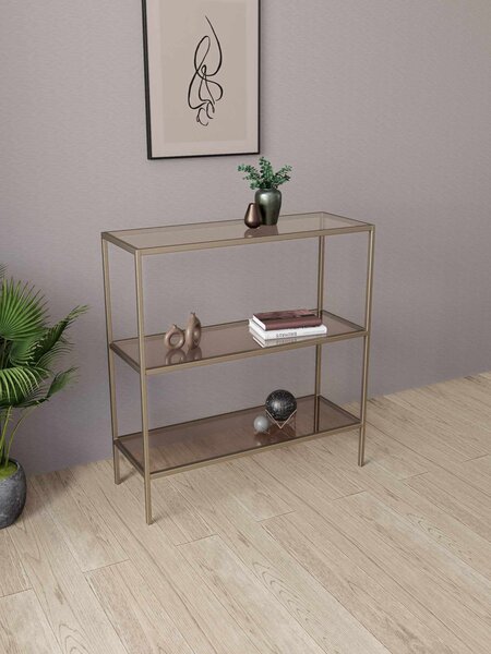 Fém komód, antik-bronz, 100 cm