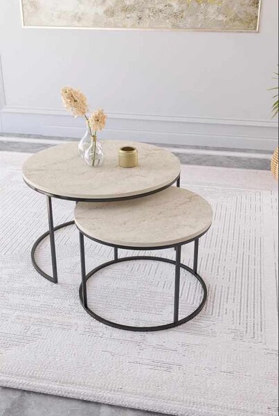 Milas - Black, Travertine