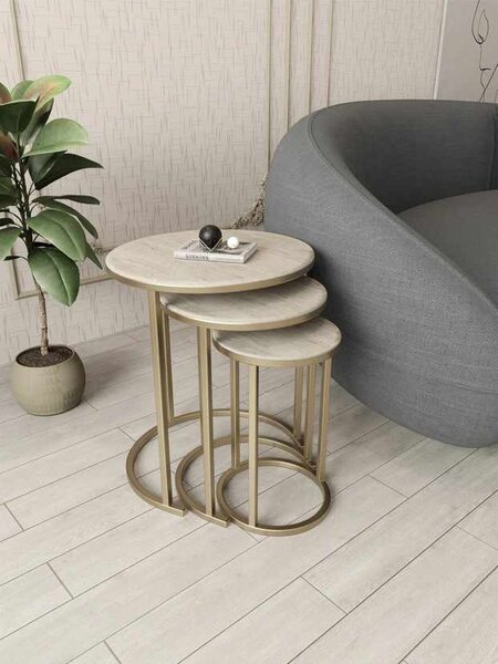 Milas 3 - Gold, Travertine