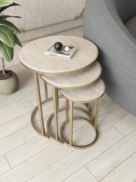 Milas 3 - Gold, Travertine
