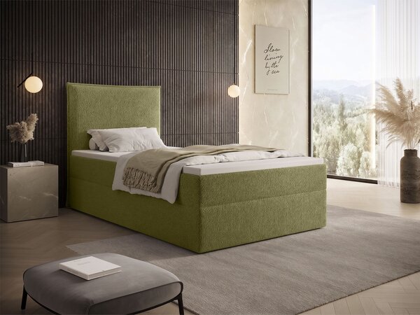 SELENO kárpitozott boxspring ágy 90x200 - zöld