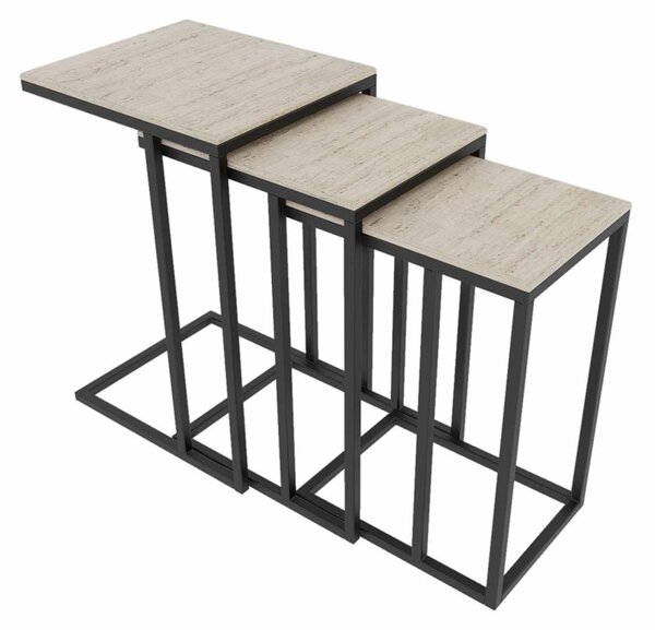 Mira - Black, Travertine