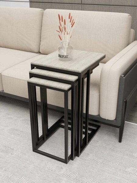Mira - Black, Travertine