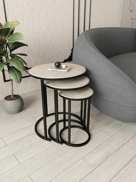 Milas 3 - Black, Travertine