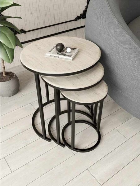 Milas 3 - Black, Travertine