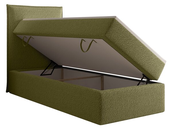 SELENO kárpitozott boxspring ágy 90x200 - zöld