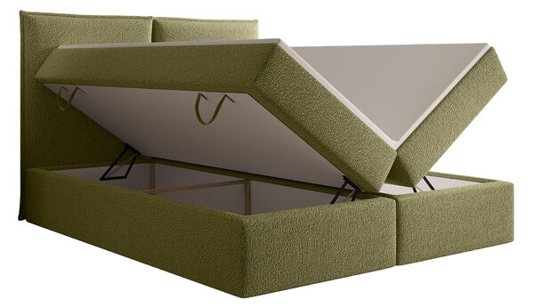 SELENO kárpitozott boxspring ágy 120x200 - zöld