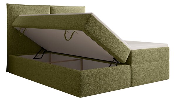 SELENO kárpitozott boxspring ágy 120x200 - zöld