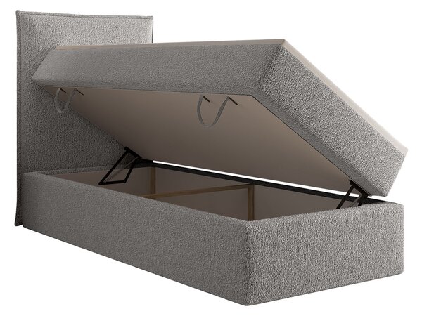 SELENO kárpitozott boxspring ágy 90x200 - világosszürke