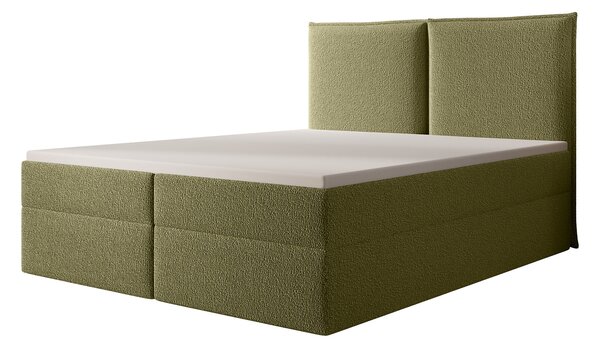 SELENO kárpitozott boxspring ágy 120x200 - zöld