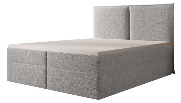 SELENO kárpitozott boxspring ágy 120x200 - világosszürke
