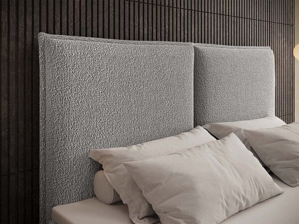 SELENO kárpitozott boxspring ágy 120x200 - világosszürke