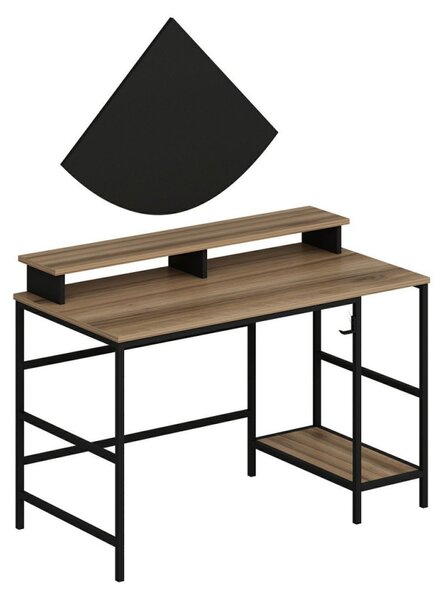 Greta íróasztal, arany-fekete, 120 cm