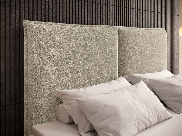 SELENO kárpitozott boxspring ágy 120x200 - krémszínű
