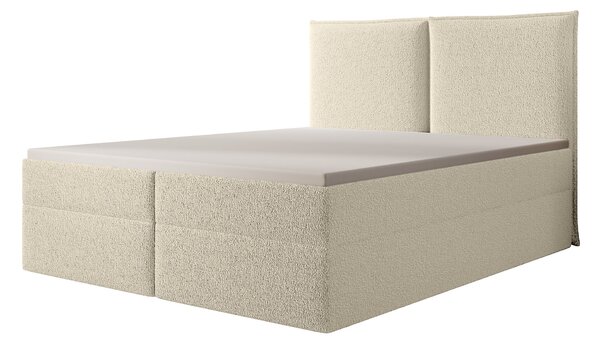 SELENO kárpitozott boxspring ágy 120x200 - krémszínű