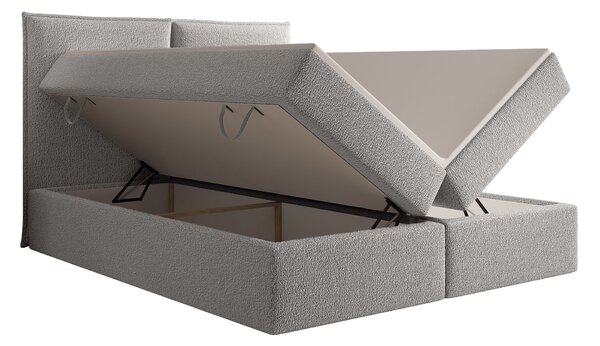 SELENO kárpitozott boxspring ágy 120x200 - világosszürke